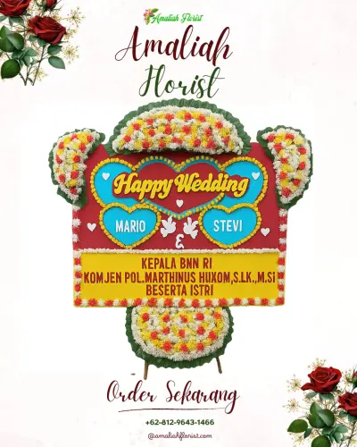 Karangan Papan Bunga Pernikahan di Tunggara